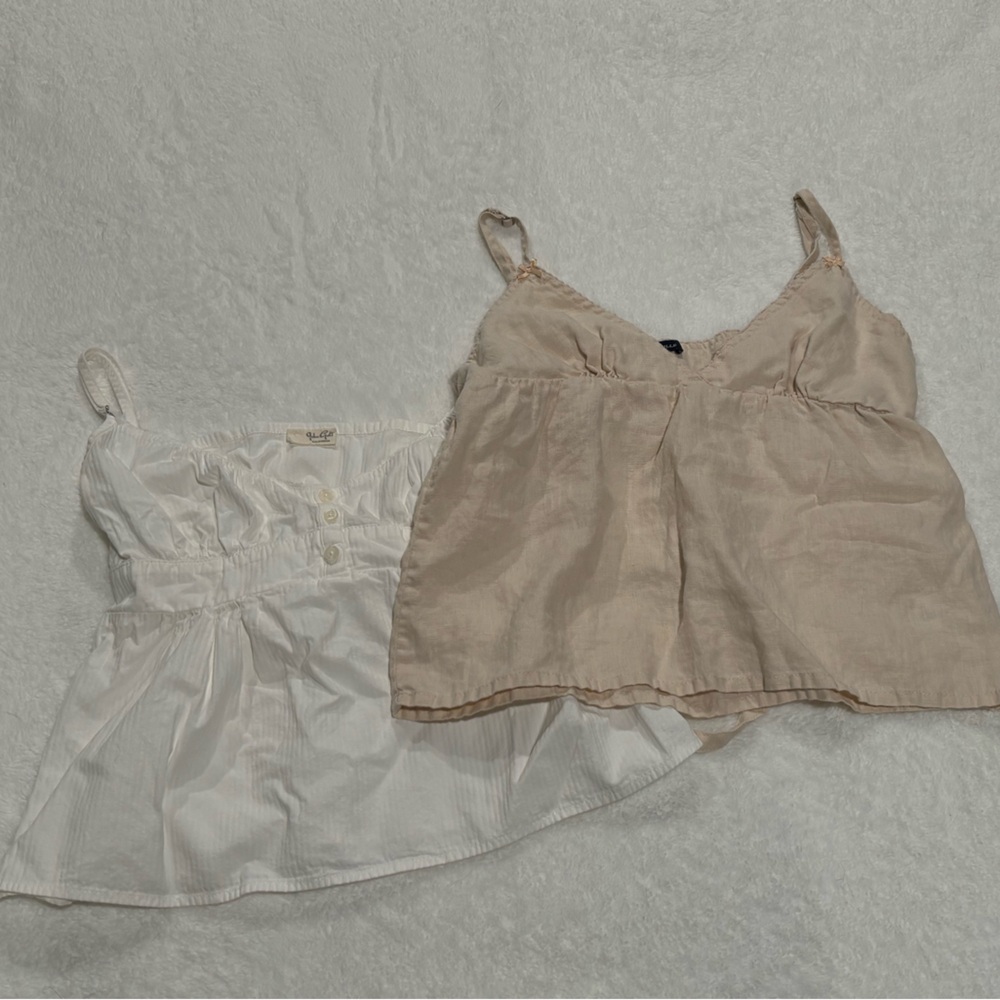Brandy Melville White and Beige Camisole Bundle